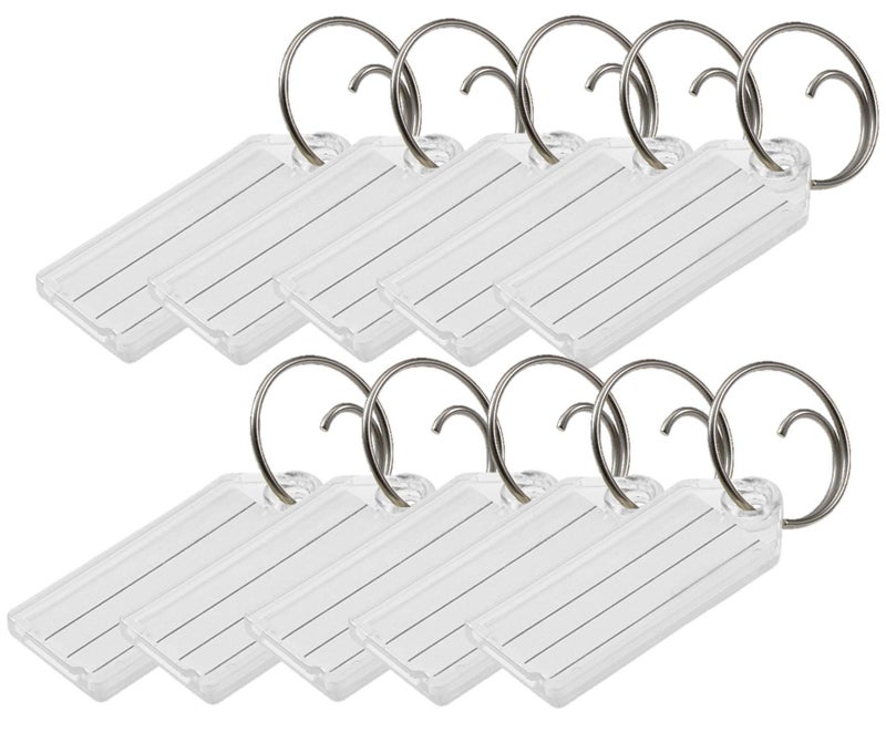 Lucky Line Key Tag with Tang Easy Key Ring, Clear, Box of 100 (1230010) - Image 1